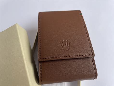 rolex watch pouch leather|Rolex watch case for sale.